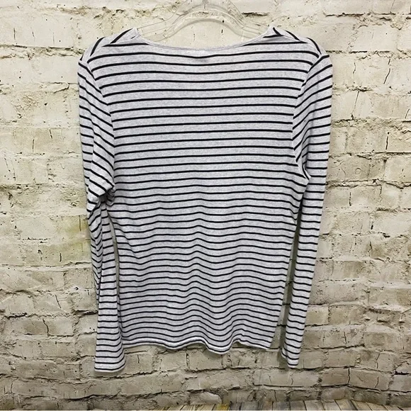 Divided H&M Gray Black Striped Soft Long Sleeve Top - Picture 3 of 4